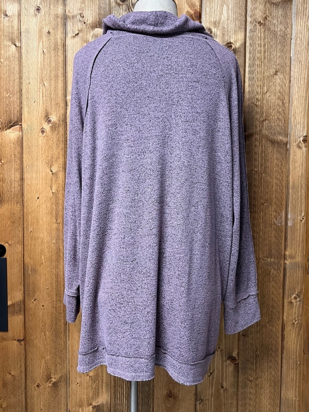 Market & Spruce 2X Purple Cowl Neck Longline Loungewear Lightweight Sweater - Picture 4 of 6